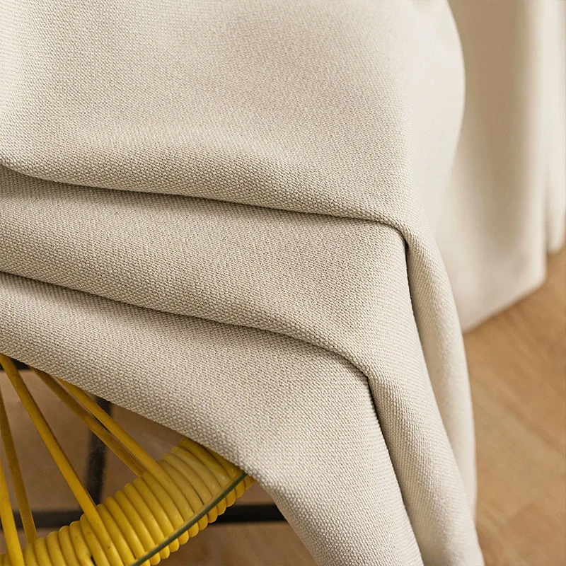 Solid Color Blackout Curtains for Bedroom Home Decor Linen Drapes Thermal Insulating Custom Curtain Linen