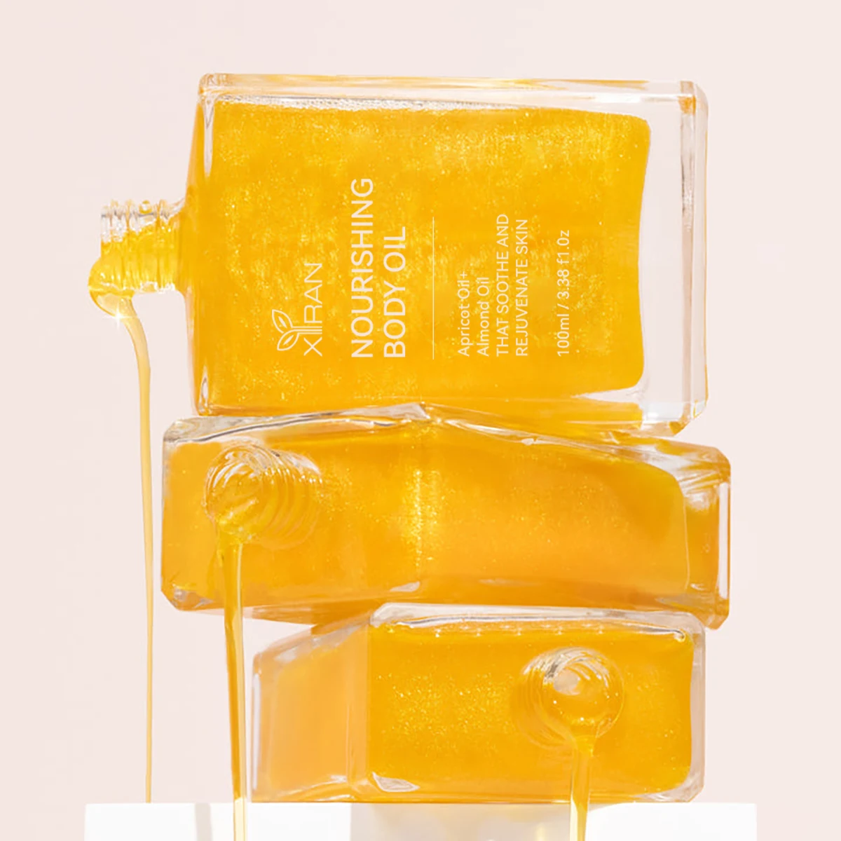 Custom Organic Apricot + Almond Oil Skin Firming Nourishing Moisturizing Body Oil For Skin Glow Long Lasting Body Massage Oil