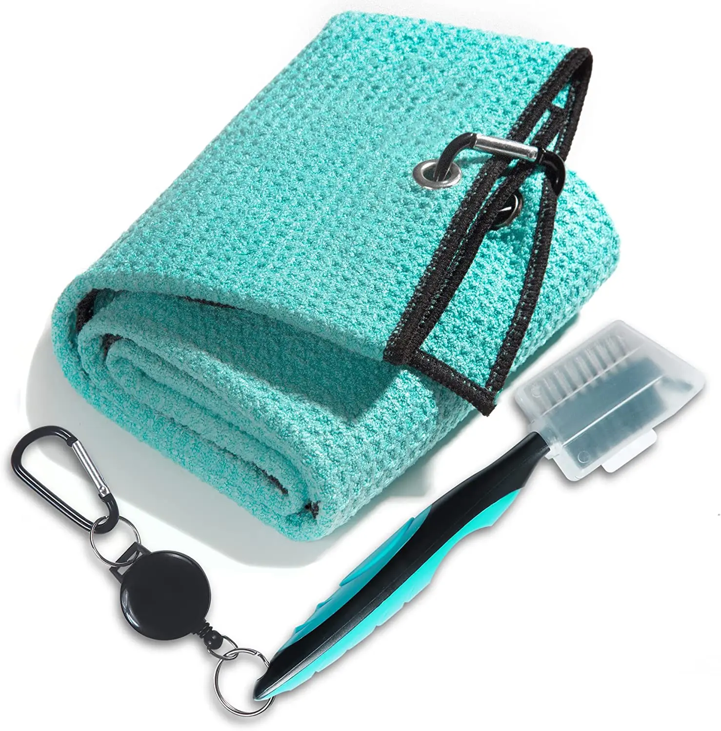 Wholesale Logo Printed Sublimation Golf Towel With Hook Microfiber Custom Waffle Golf Towel