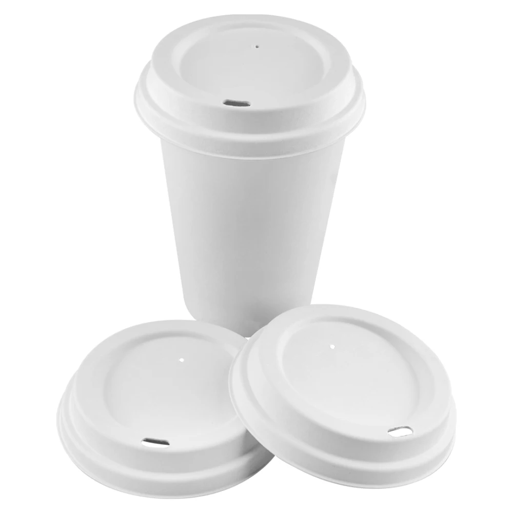 Biodegradable Eco-friendly Sugarcane Bagasse To Go Disposable Paper Drink Coffee Cup With Lid Cover