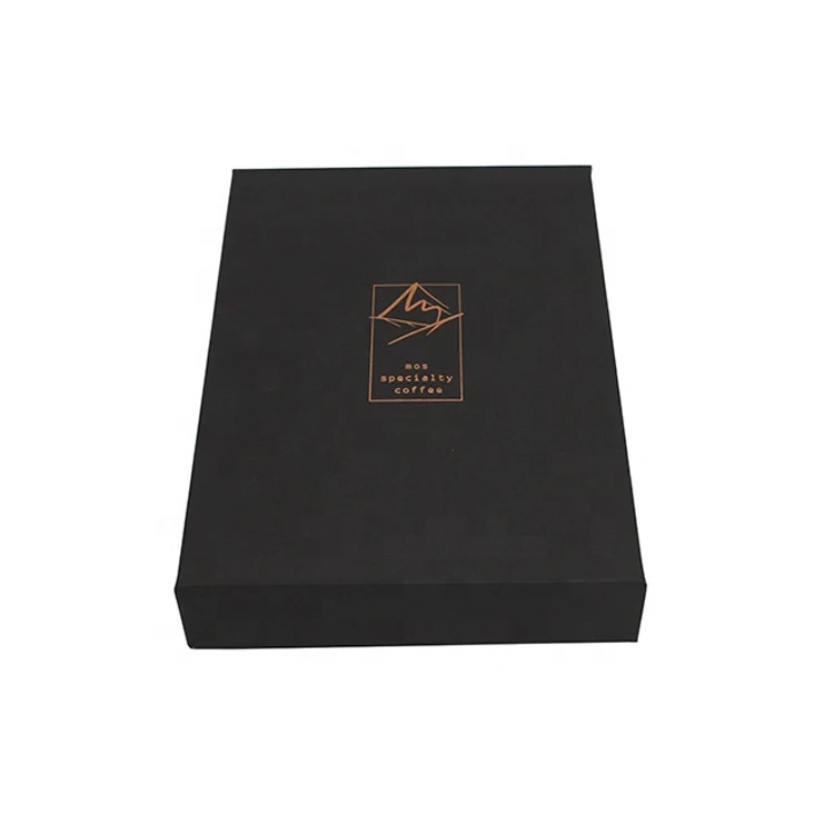 Wholesale custom black exquisite coffee tea gift packaging paper box with lid