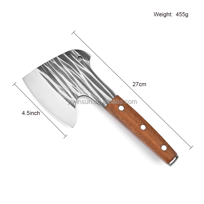 Stainless steel kitchen knife  cleaver knife with forging blade mini kitchen axe  chopper  knife with wooden handle.