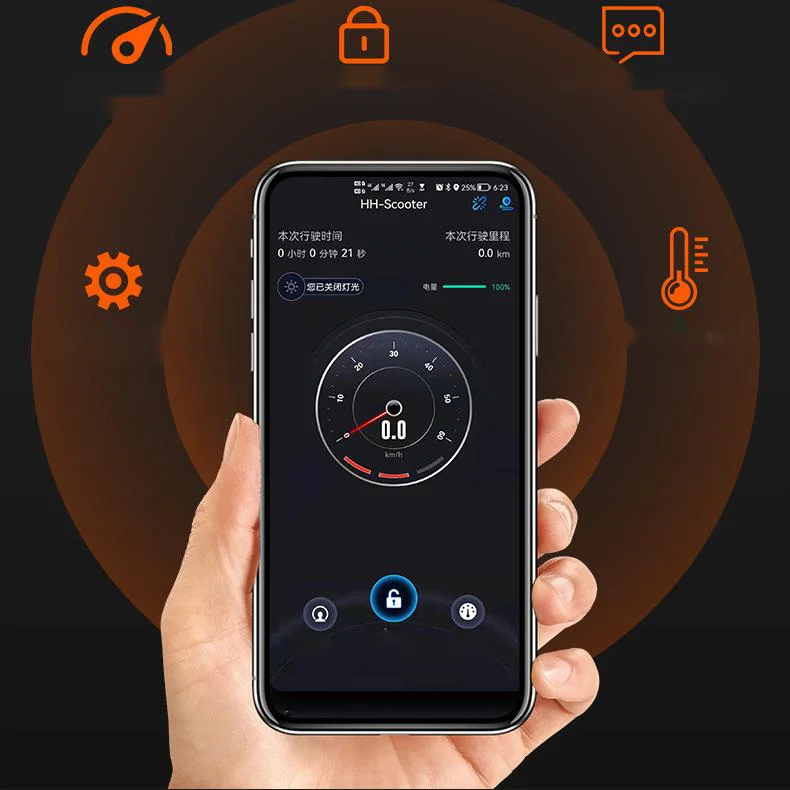 8-inch large wheel aluminum alloy folding electric scooter adult shock-absorbing short-distance scooter 21-24KM