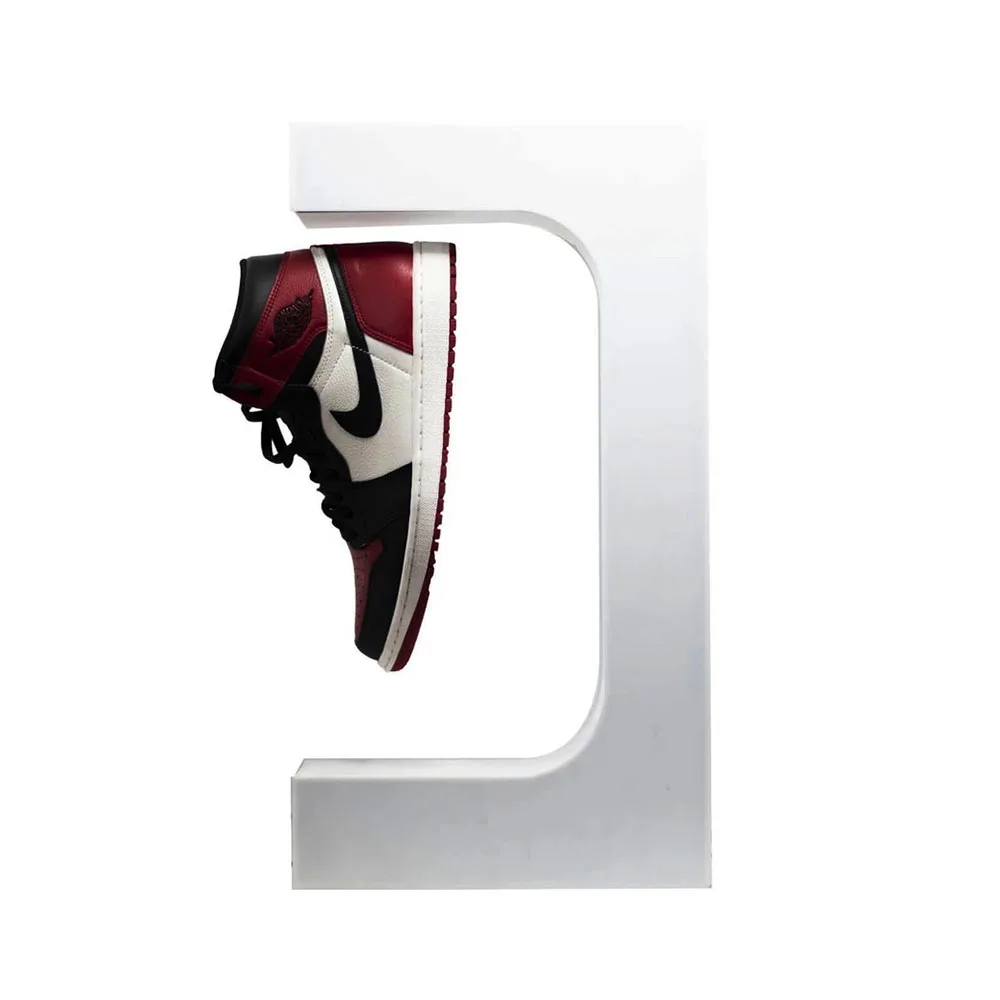 Floating shoes racks electromagnetique display tray magnetic top magnetic levitating bottles