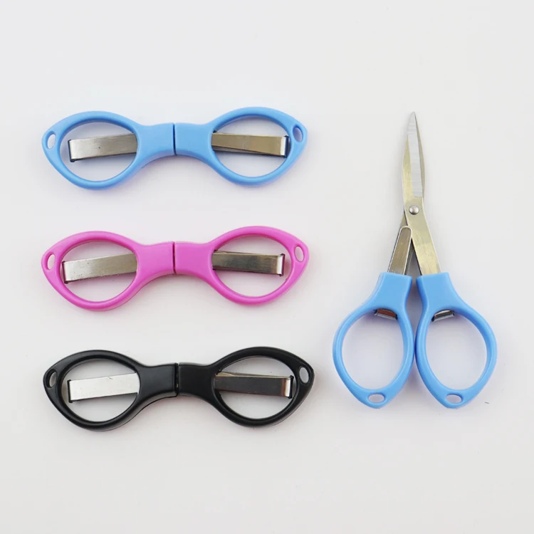 High Quality Mini Pocket Folding Scissor for Tailor Stainless Steel Sewing and Paper Cutting Scissors with Package Bag