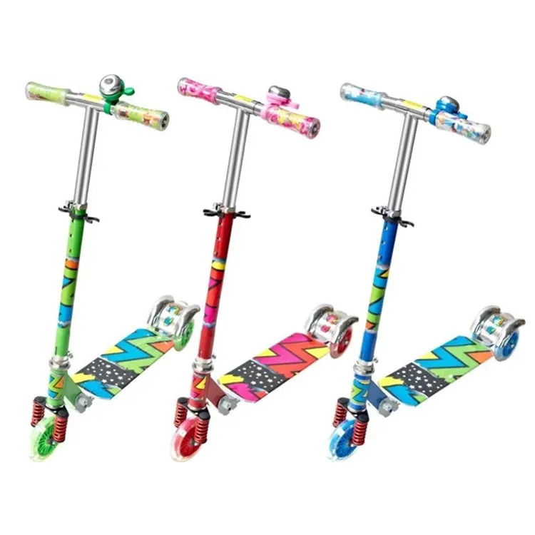  Three PU LED wheels girl kids kick scooter baby adjustable children