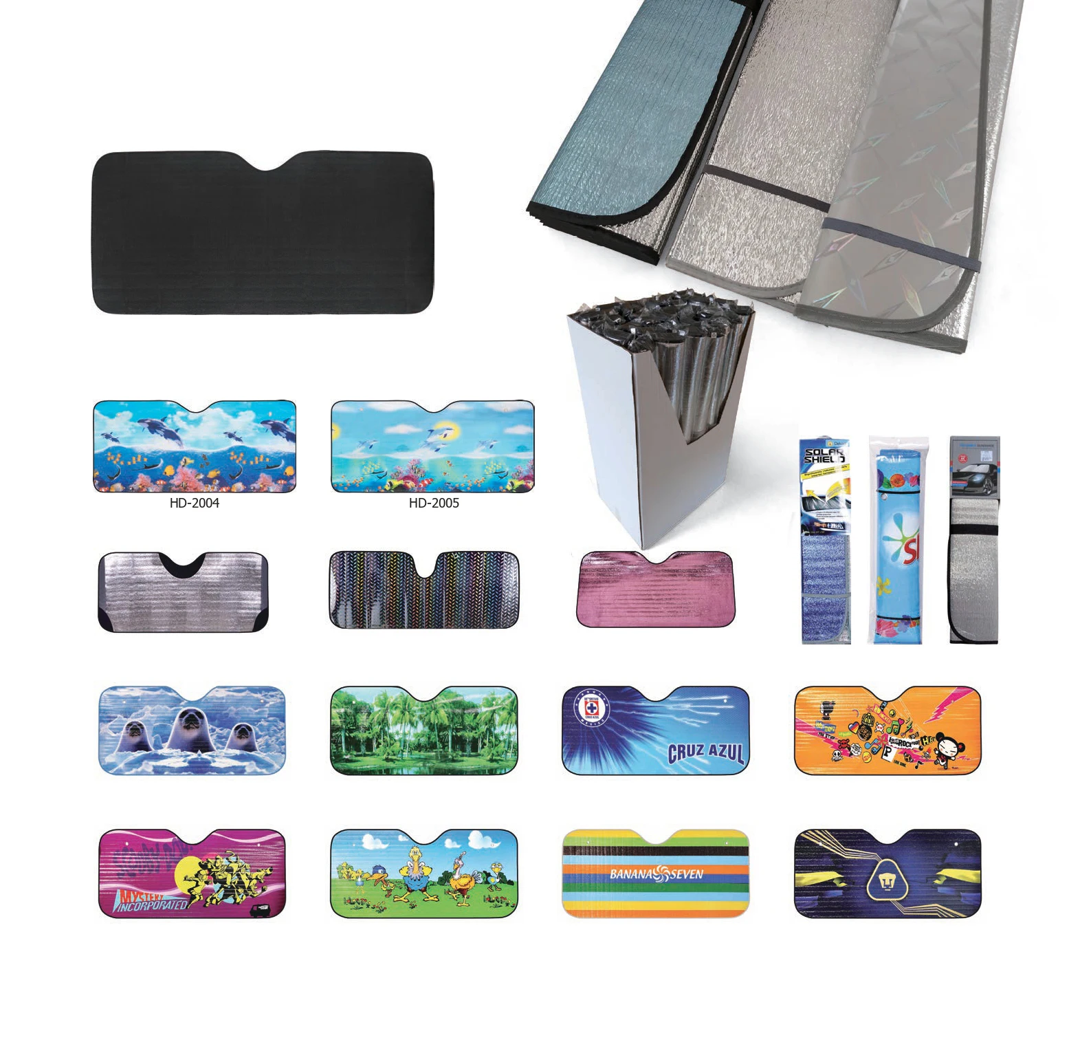 Wholesale retractable multistyle universal custom logo foldable automobile auto car windshield window sunshade for car