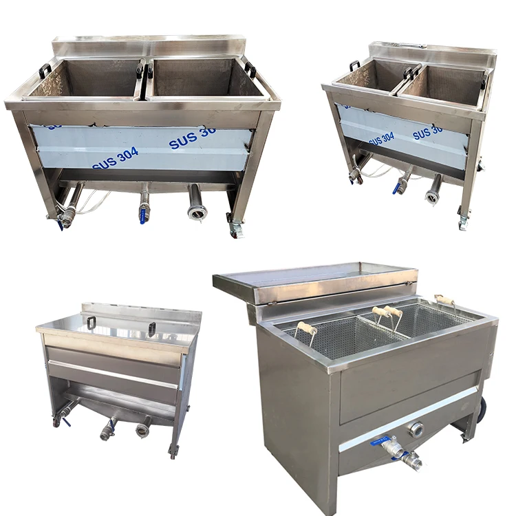 Small gas heated seafood meat onion ring chin chin chicken Frying Machine