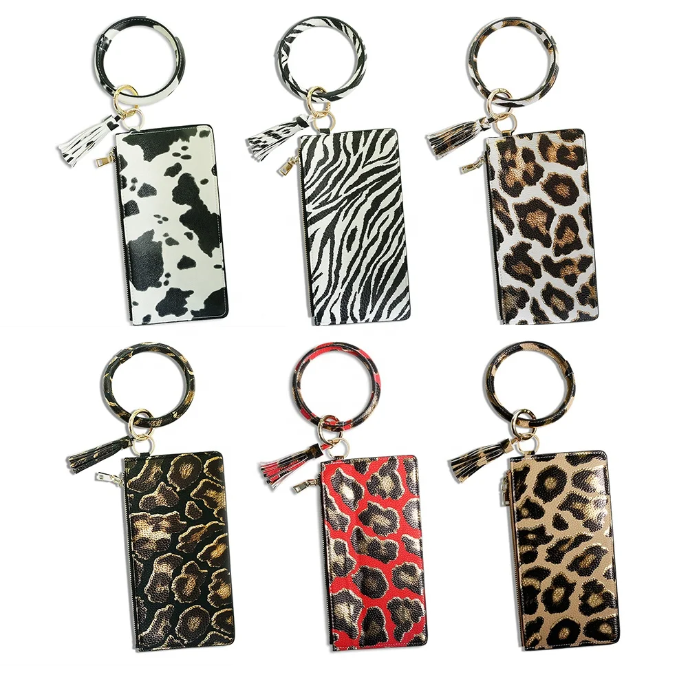 AD. Wrist Keyring Bag for IPhone Bag Wallet Coin Purse Handmade Tassel Wrist RingKey for Car PU Leather Amaozn Hot Sale