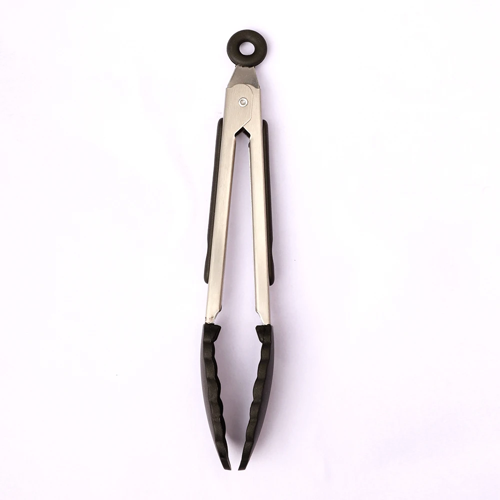 
Children mini size anti-scald clips 7inch Red 0.6mm thickness Silicone Food tongs 