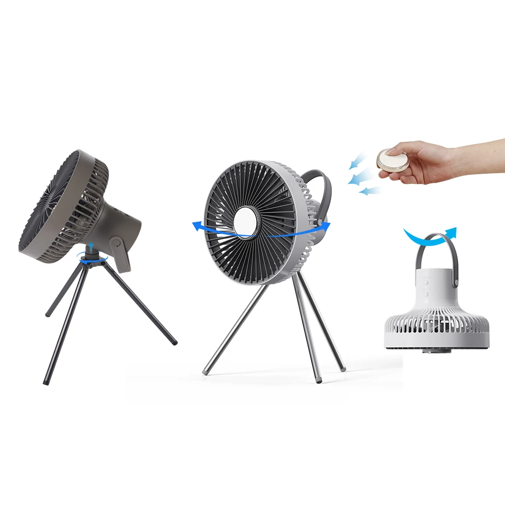 Camping  Fan,Portable Rechargeable USB Tripod Fan With Remote Control,Mini Ceiling Outdoor Camping Desktop Fan Light Fans