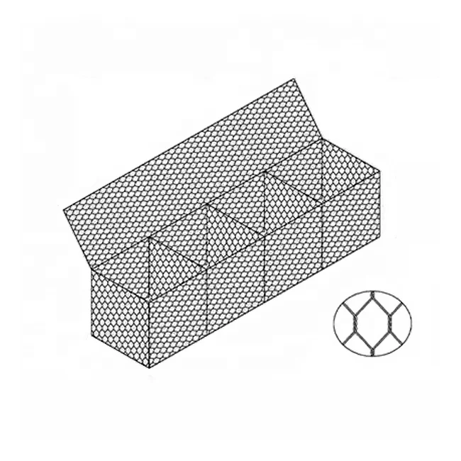 4x1x1m weave gabion box pvc coating hexagonal gabion grey gabion basket for river protection