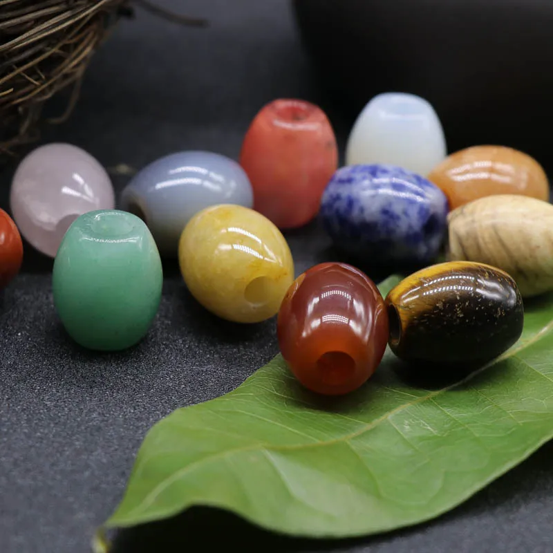 Agate crystal stone agate jade bucket beads large hole beads aperture 5mm hand jewelry accessories for women