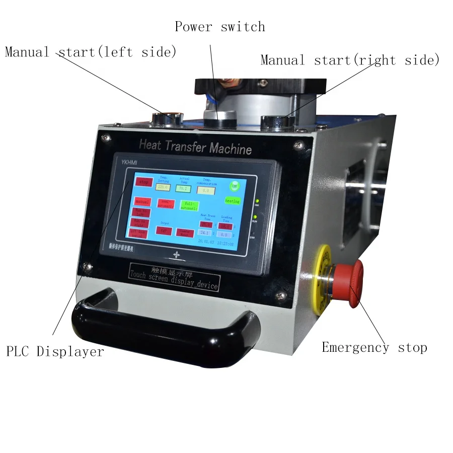 Upper slide aluminum heating plate full automatic digital printing polyester sublimation t shirt heat press machine