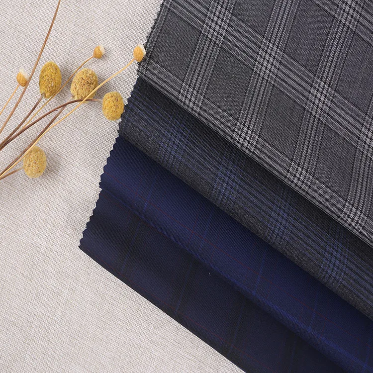 Высококачественная 50 шерстяная эластичная Клетчатая Шерстяная ткань для повседневного костюма