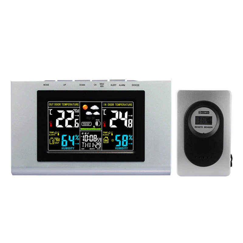 Household Wireless Thermometer Hygrometer Digital Modern Weather Station Wall Clock