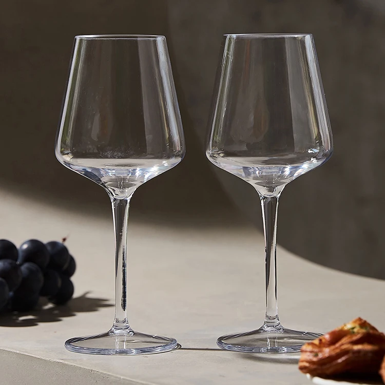 Michley 445ML Tritan White Wine Glasses Large Bowl Stemware Square Wine Blown Bordeaux Wine Glasses
