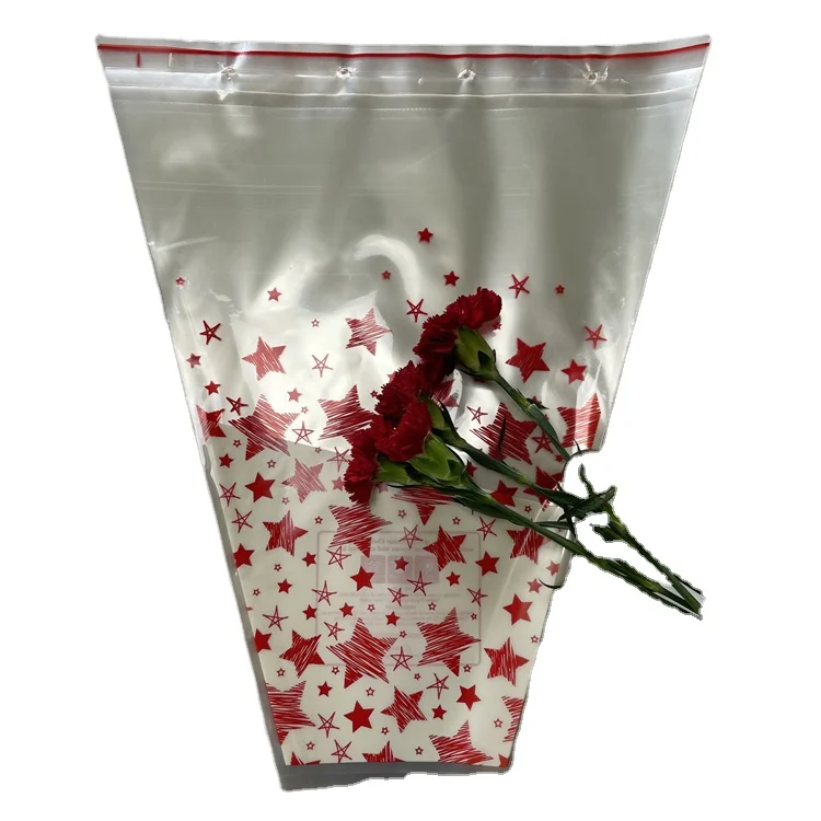 Wholesale ecological waterproof opp material plastic transparent flower bag packaging bag (1600362751218)