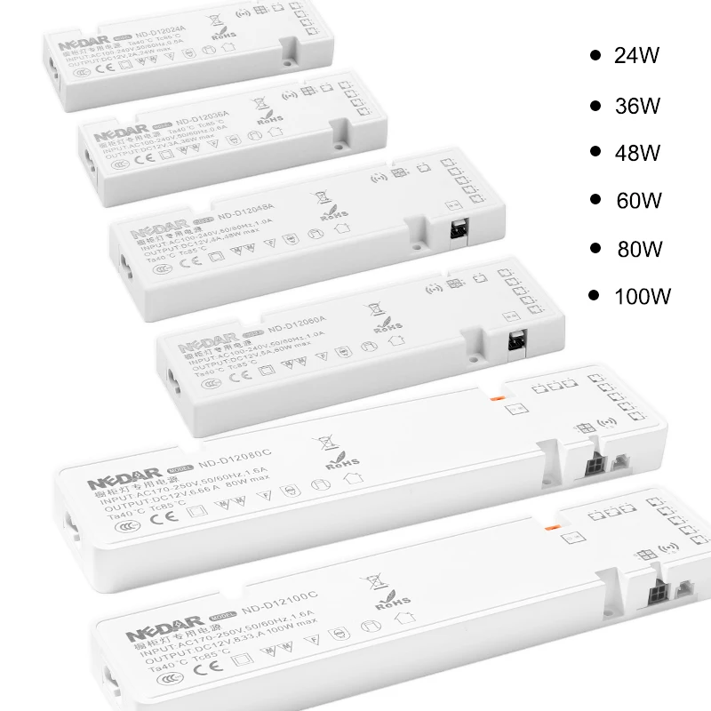 Wholesale New Design Plastic Case EMC pass DC 12V 24V  1.25A 2.5A 60W Constant Voltage LED Driver