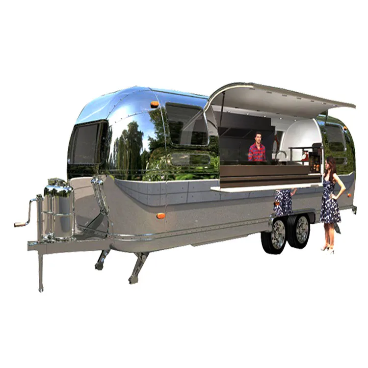 Fried chicken and french fries Use street stainless steel mobile fried chicken food truck trailer  for Food Shop