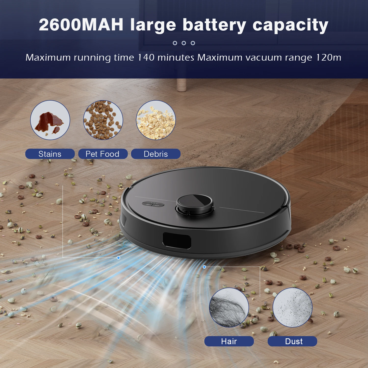 ONSON Hot Selling Self-Emptying SLAM LDS Robot Vacuum Cleaner Sweep Wet And Dry Mopping Self-Emptying Dustbin Vacuum Cleaner