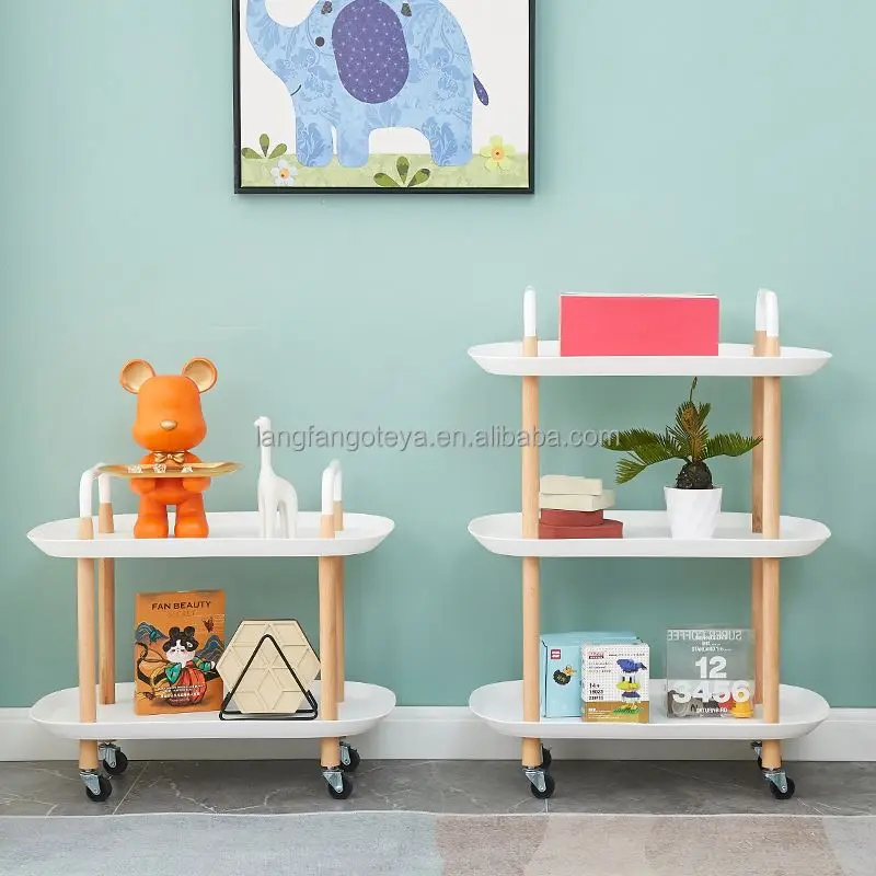 Competitive price Storage cart plastic utility cart rolling trolley 3 tier organizer plastic storage cart for living room
