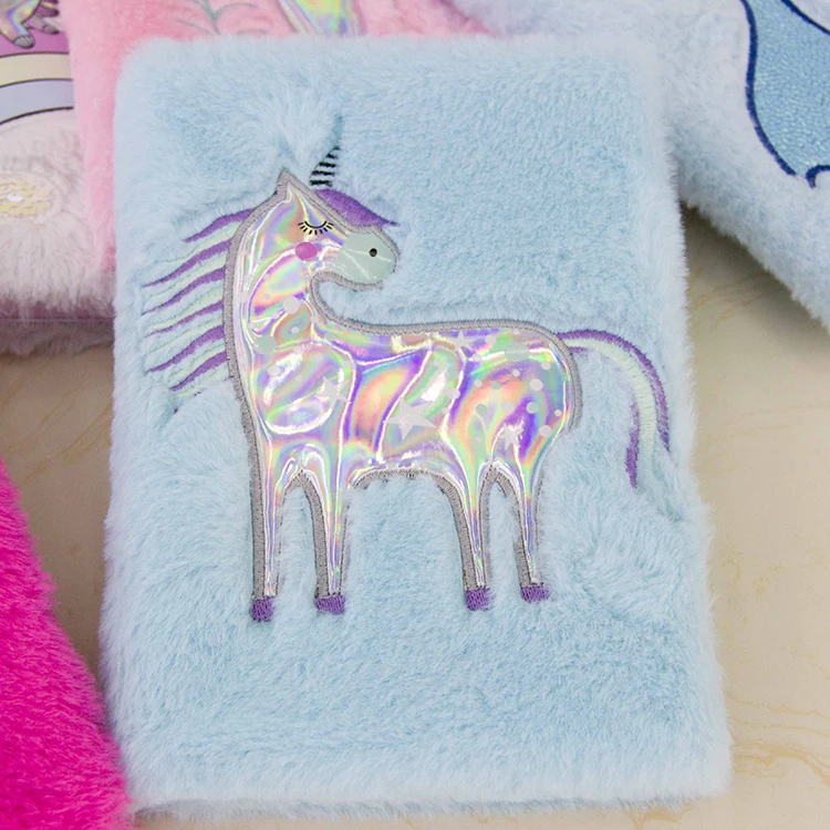 Wholesale factory custom cartoon plush decorative notebook for student