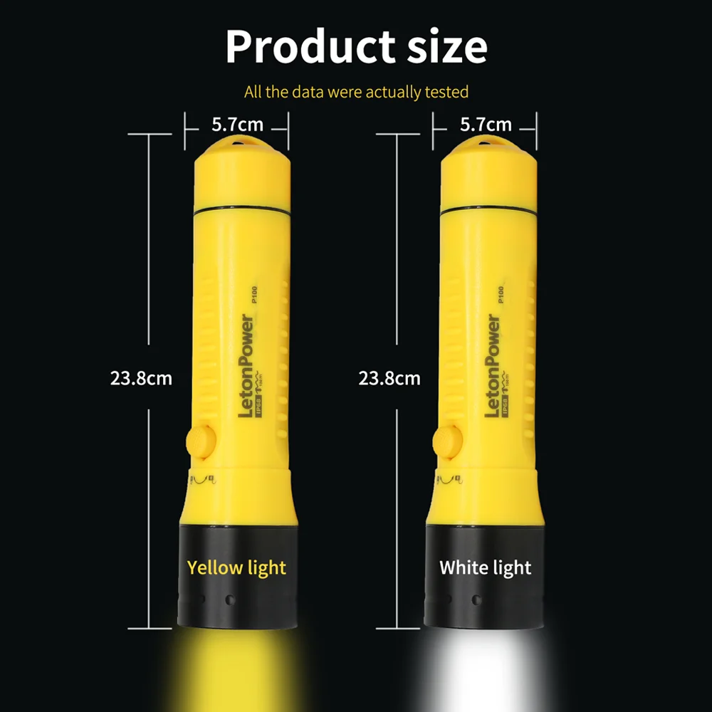 Professional Diving Aluminum Alloy Flashlight Rechargeable LED Super Bright Waterproof