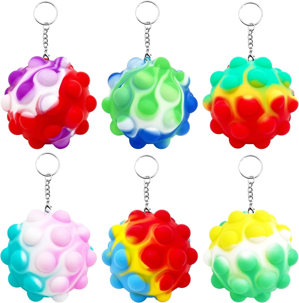 Autism Relief Anxiety Stress Toys Silicone Decompression Pops Sensory Bubble Toy Set Squeeze Pops Fidget Toy Balls