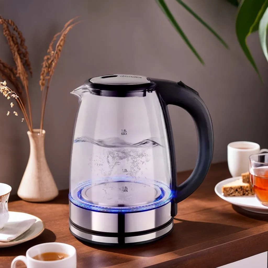 1500W 2L Cordless Kettle And Teapot Milk Boiler Coffee Teapot Glass Smart Water Tea Maker Small Tea Pots Electric Kettle DR-303