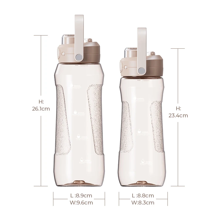 eco friendly wholesale custom logo reusable motivational bpa free clear tritan plastic sport gym water bottle with handle