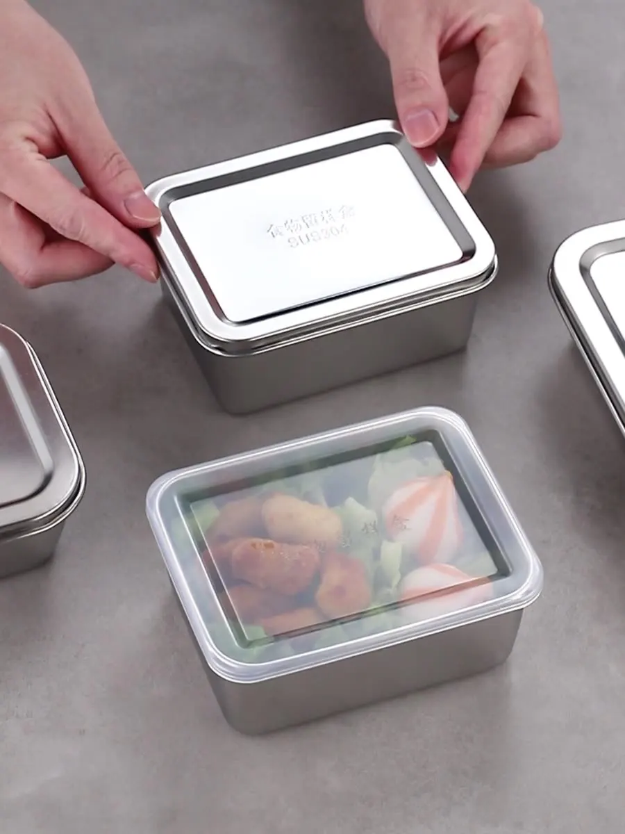 Recyclable Food Lunch Container Leakproof Dishwasher Safe Bento Box BPA Free Stainless Steel Lunch Box Adults Kids 800ml