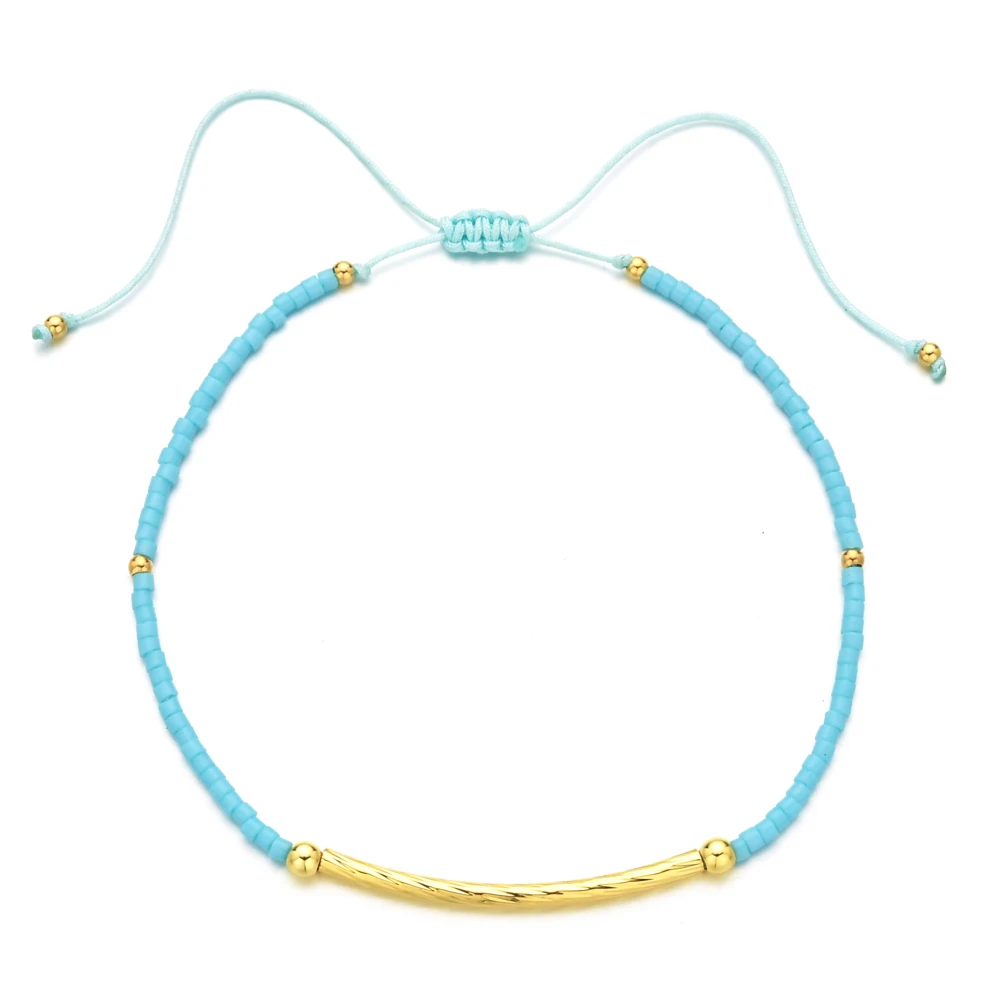 Pink Seed Beads Bracelet Adjustable String Miyuki Beaded Dainty Bracelets for Women Delica Chic Lucky Jewelry Pulseras