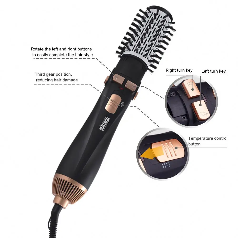  Electric Hair Brush Dryer Curling One-Step Volumizer Straightener Styling Heating Comb