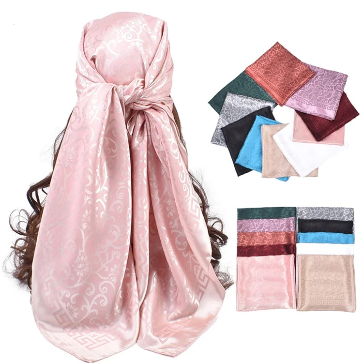 2025 Premium Luxury Smooth Super Soft Custom Elegant Fashion Islam Muslim Ladies Plain Women Satin Silk Like Shawl Scarf Hijab