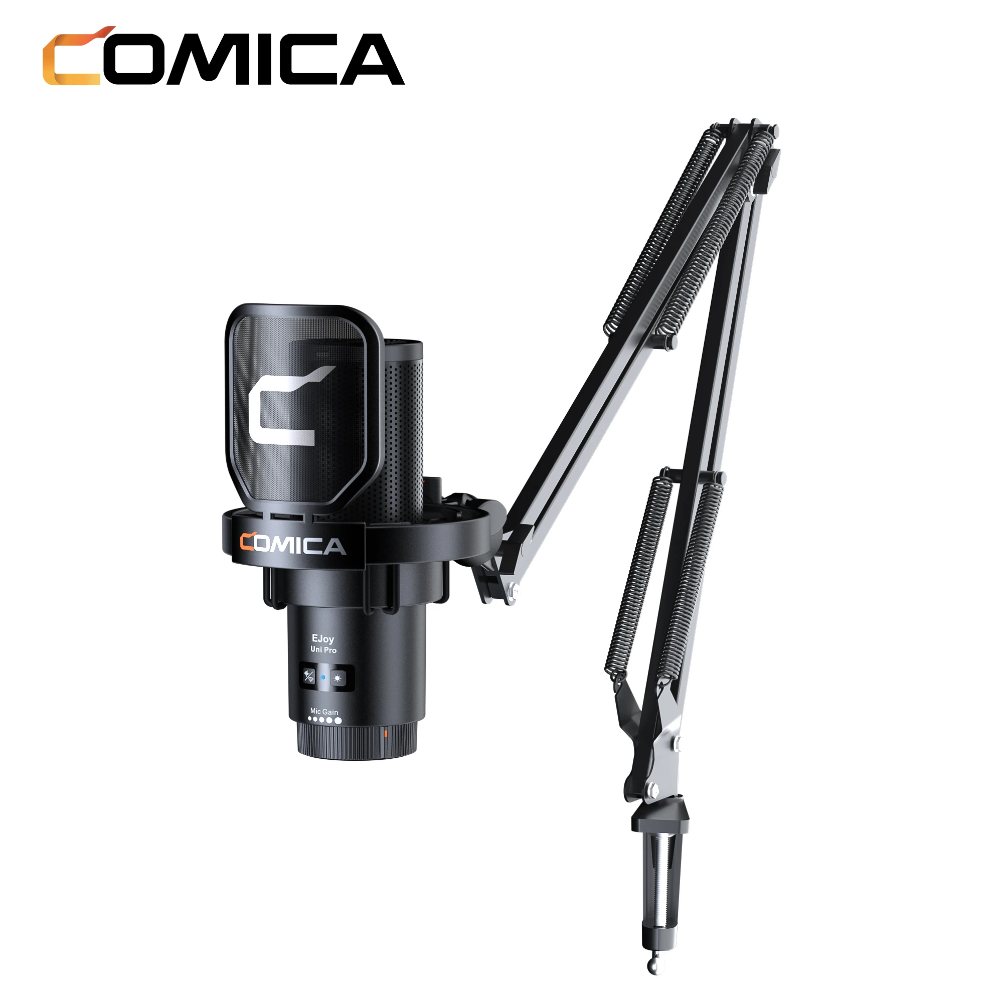 COMICA EJoy Uni Pro(A) RGB Cardioid Condenser Wireless USB Gaming Microphone Compatible with Windows, Mac OS, smartphone, PS4/5