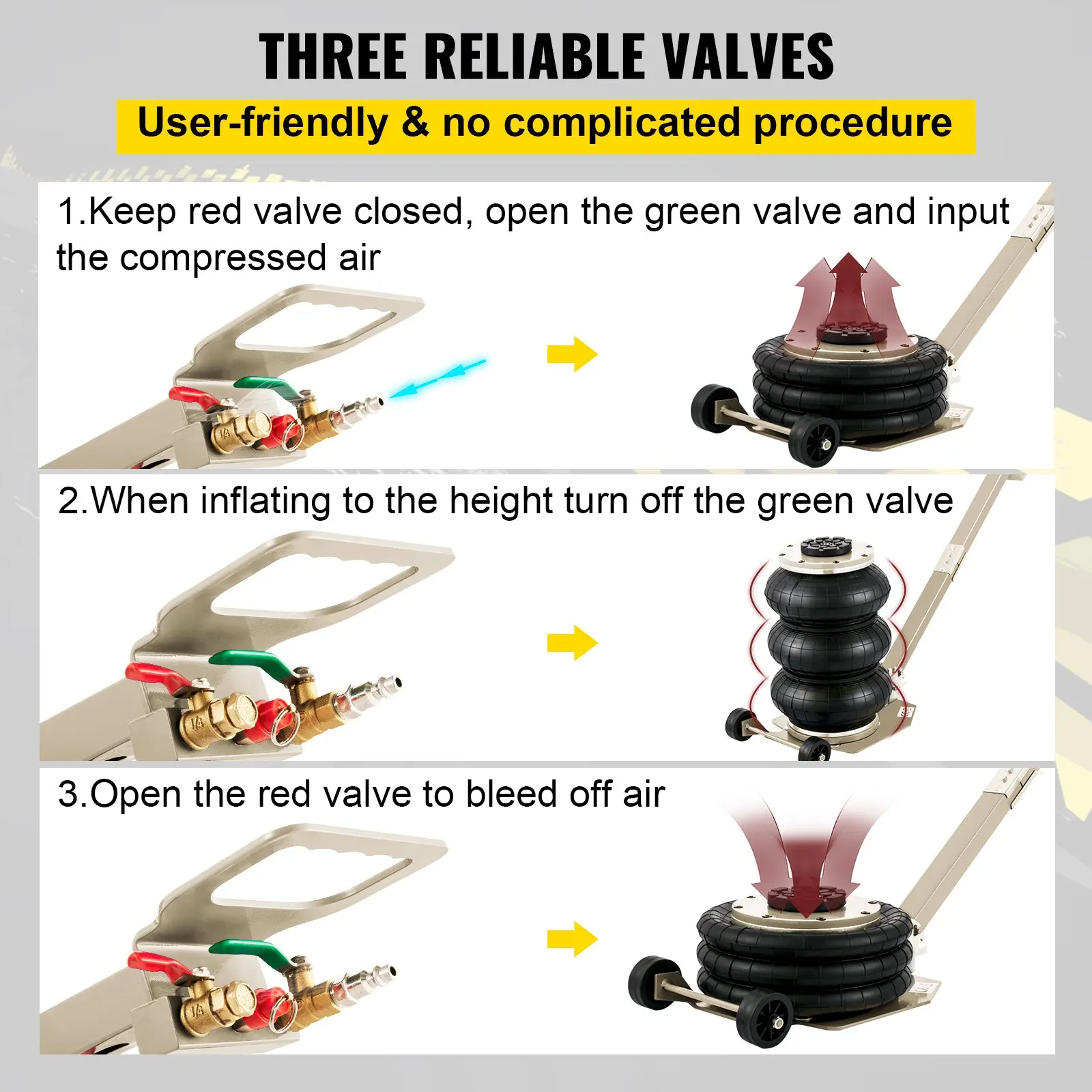 3 layers long handle Air lift bag Jack Car Lifting Jacks