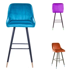 Factory direct hotel velvet bar chair stool dining