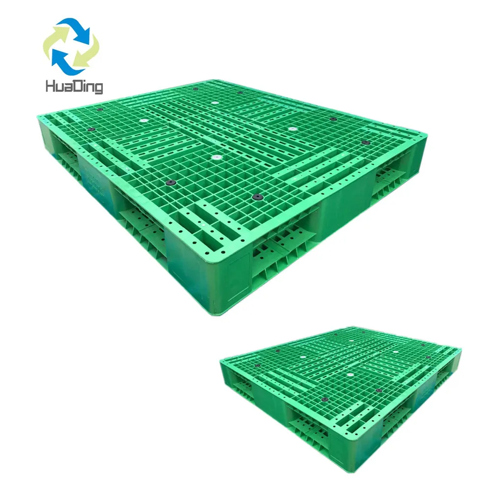 HUADING 48x40 Polyethylene Forklift Plastic Pallet Single Faced 4-Way Entry HDPE Material Industrial Storage Logistics Use