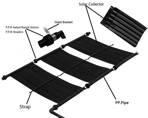 2021 DIY roof ground installation plastic solar water heater for pool