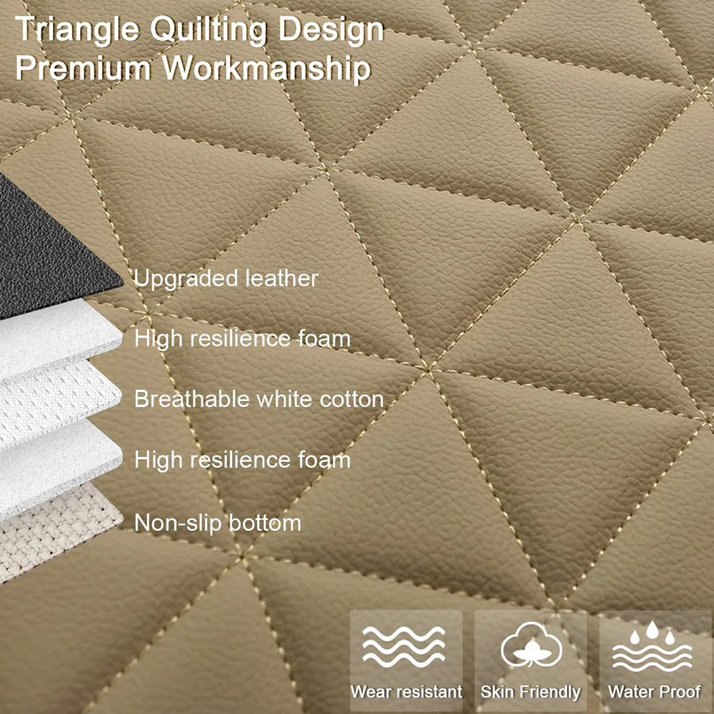 Black 52x54cm Car Front Seat Cover PU Leather Car Seat Cushion Protector Protective Cover Car Interiors