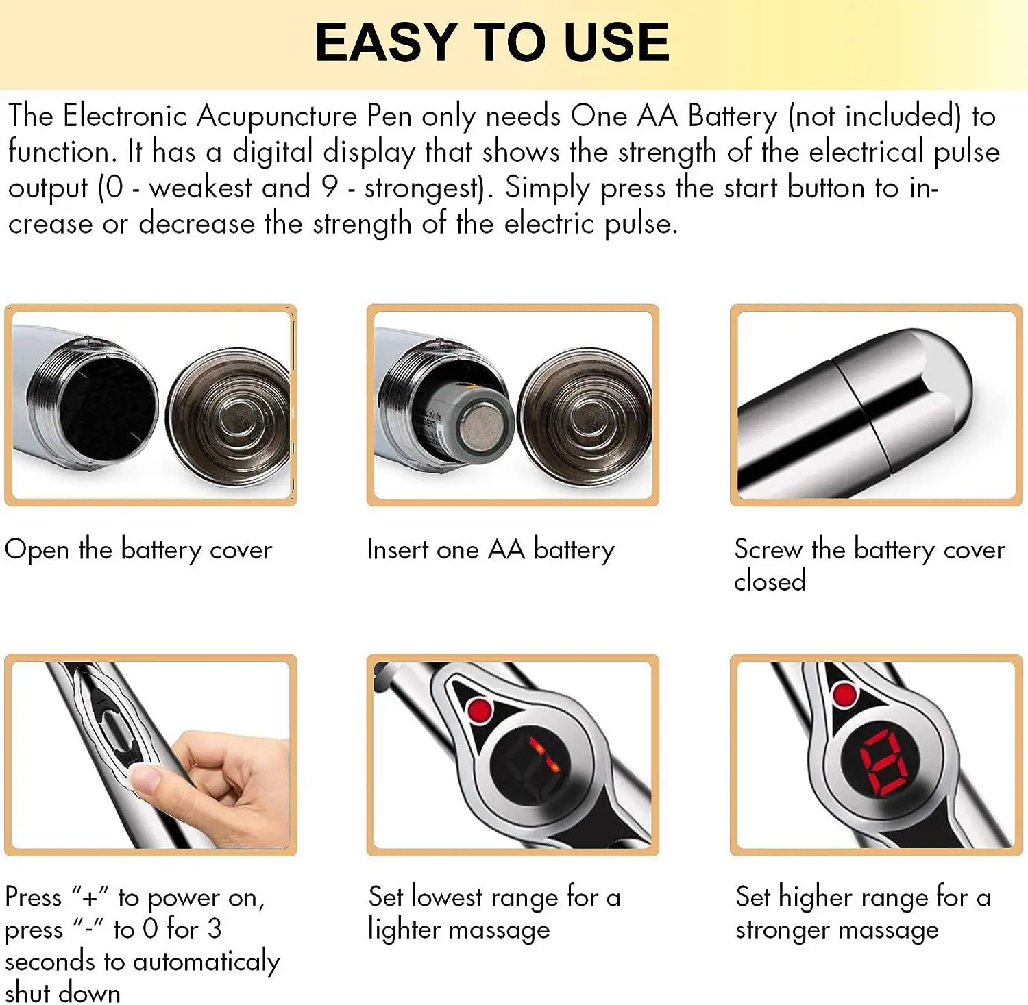 Meridian Pen Massage Automatic Acupoint-Finding Electric Pulse Acupuncture Pen Analgesic Massage Stick