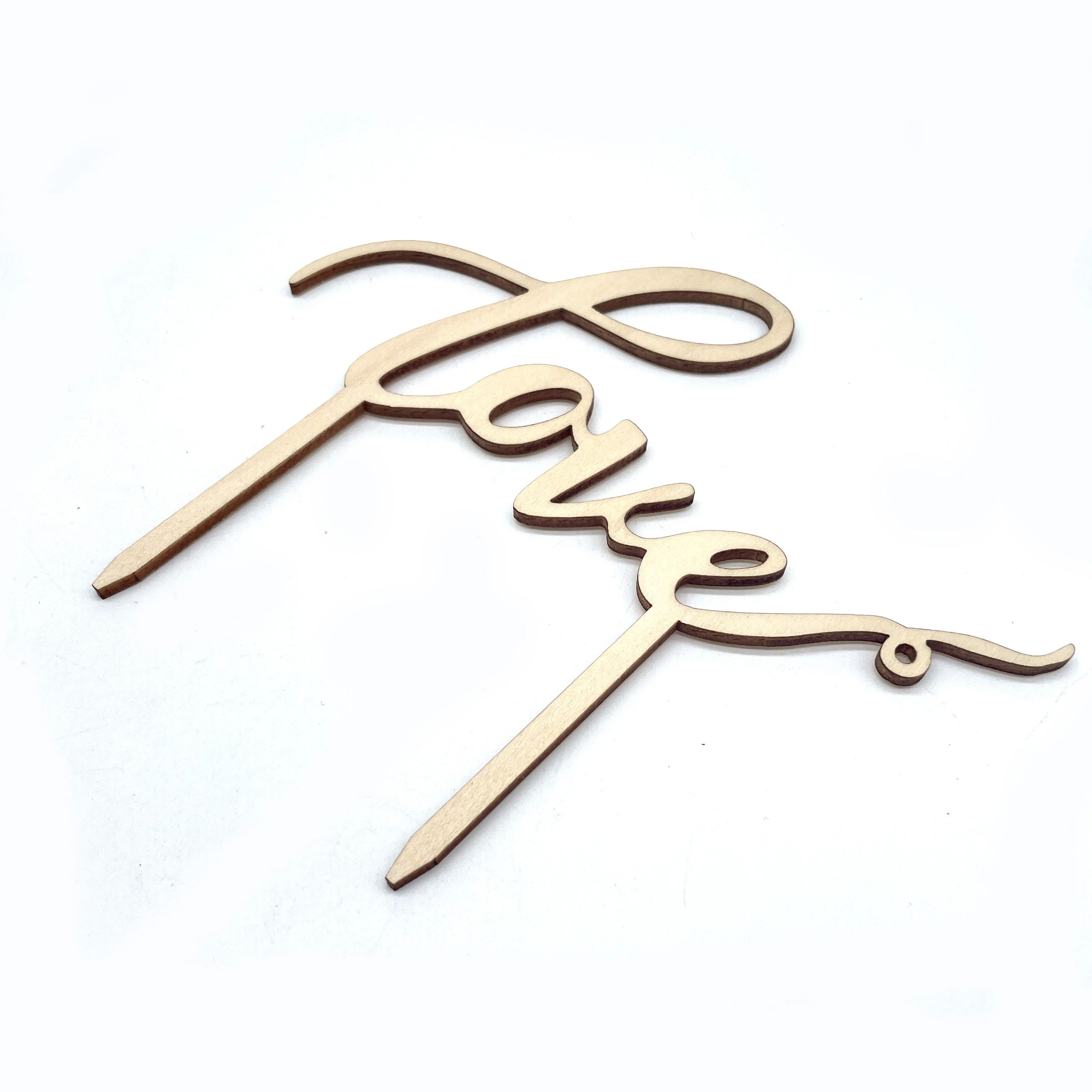 2023 New Wood Love Cake Topper - Wedding/Engagement/Bridal Shower/Anniversary/Birthday Party Decorations Supplies