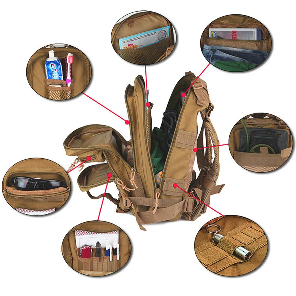 Assault Pack Backpack Molle Bug Backpacks Rucksack for Outdoor Hiking Camping Trekking Tactical bag