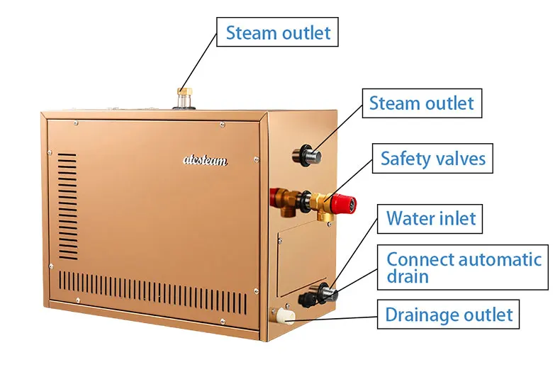 Atcsteam 10min -12 Hours Working Time 4.5kw Stainless Steel Electric Sauna Steam Generator for Wet Steam Sauna Room