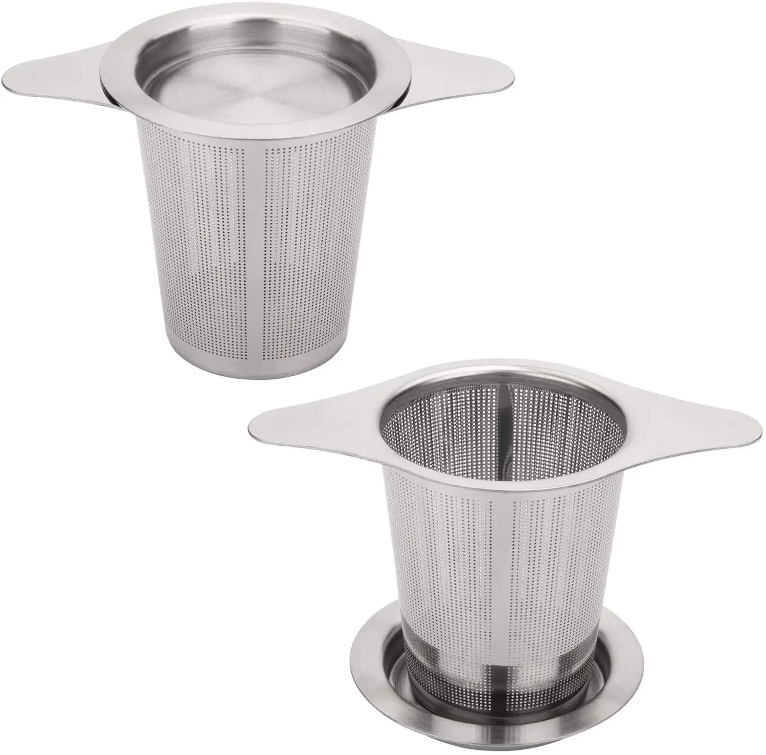 Custom Simple Rust-Resistant Stainless Steel 304 Tea Infuser Handle Food Safe Metal Mesh Filter Ceramic Silver Tea Filter