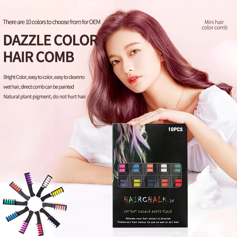 Temporary Hair color clay comb fast change hair colors water proof and keep color lasting time