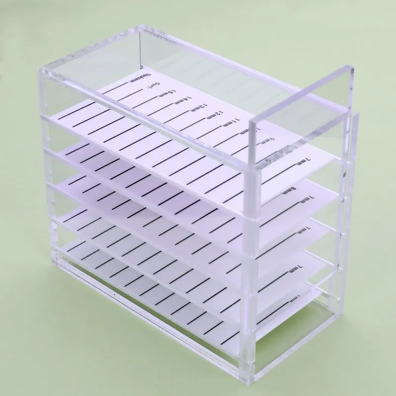 HERSQUEEN top clear lash storage box compartment drawer durable acrylic container for eyelash extensions pallets in 5 layers oem