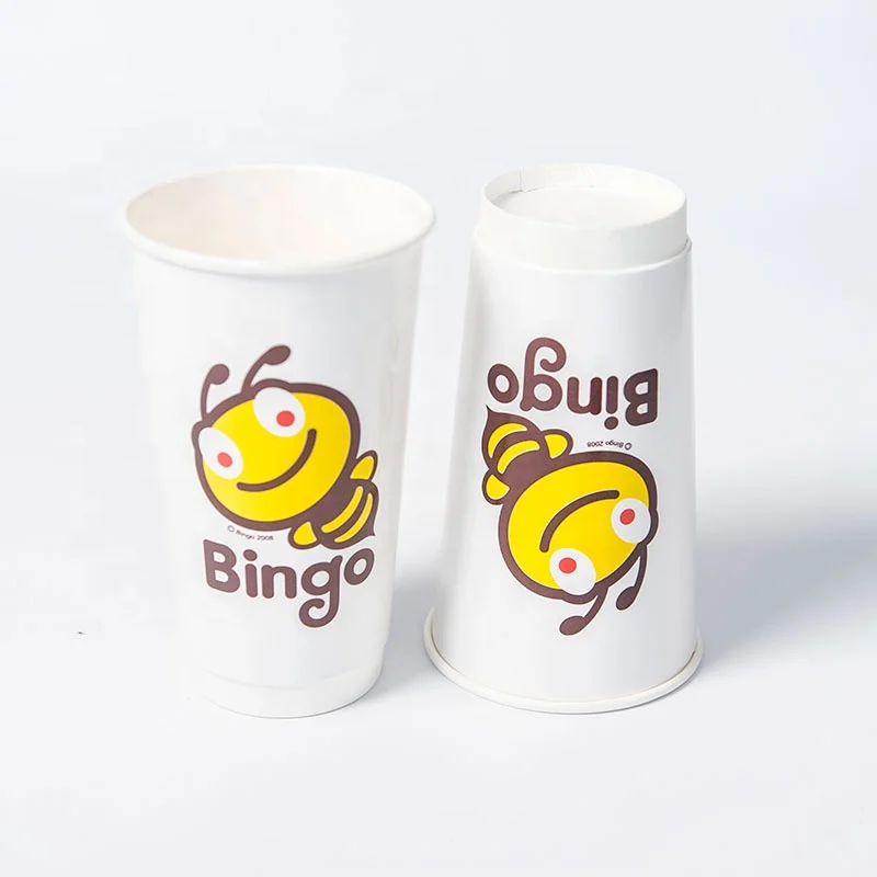 Luckytime free sample custom disposable single wall coffee water beverage paper cup with lids sleeve