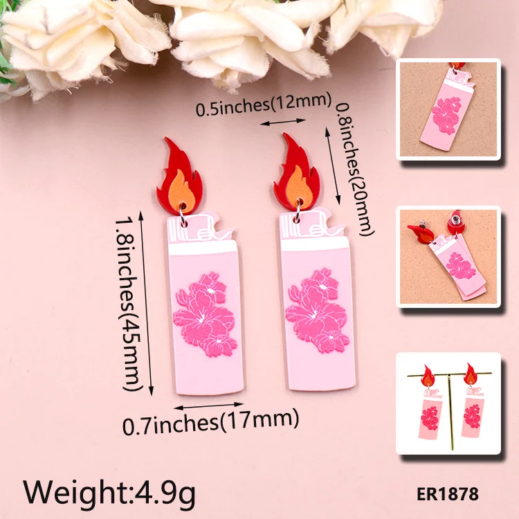 ER1878 High Quality Trendy Drop Earrings Best Price Glitter Acrylic Geometric Lighter Circle Shell Wood Plated Finish ODM Supply